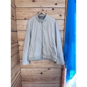 Joseph & Feiss Mens Tan Harrington Bomber Jacket XXL Beige Full Zip Lightweight